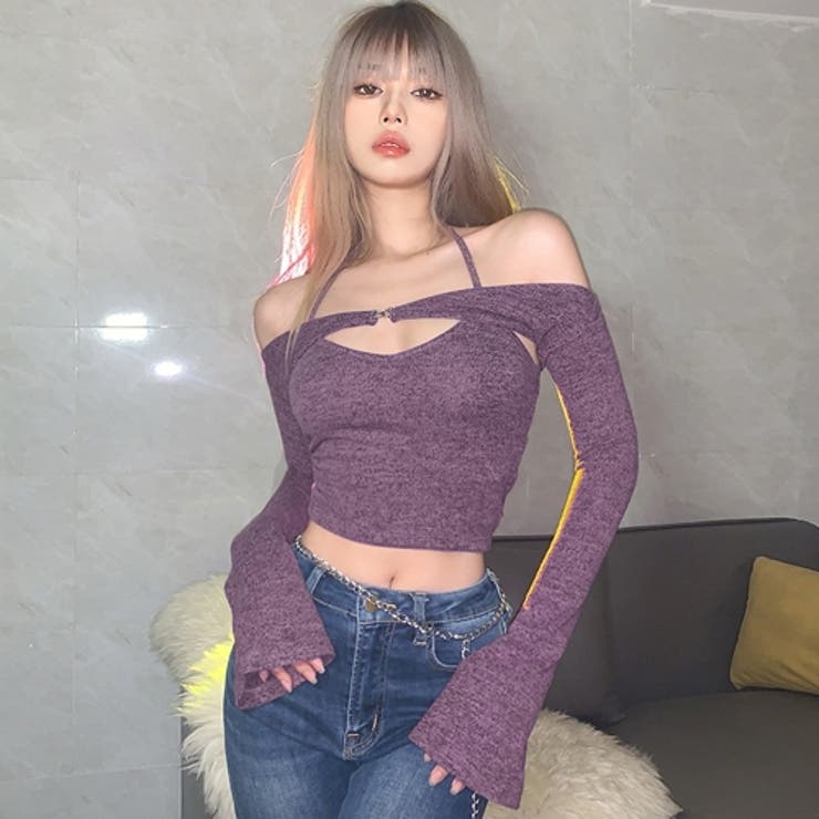 デコルテと胸元のオープンが色気をプラスするアンサンブルトップス(TOPS) | GRAXIA | 詳細画像3 