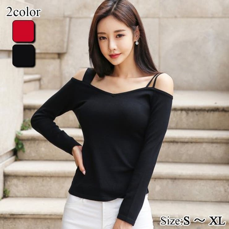 デコルテラインを綺麗に見せるオフショルダーニットトップス(TOPS) | GRAXIA | 詳細画像1 