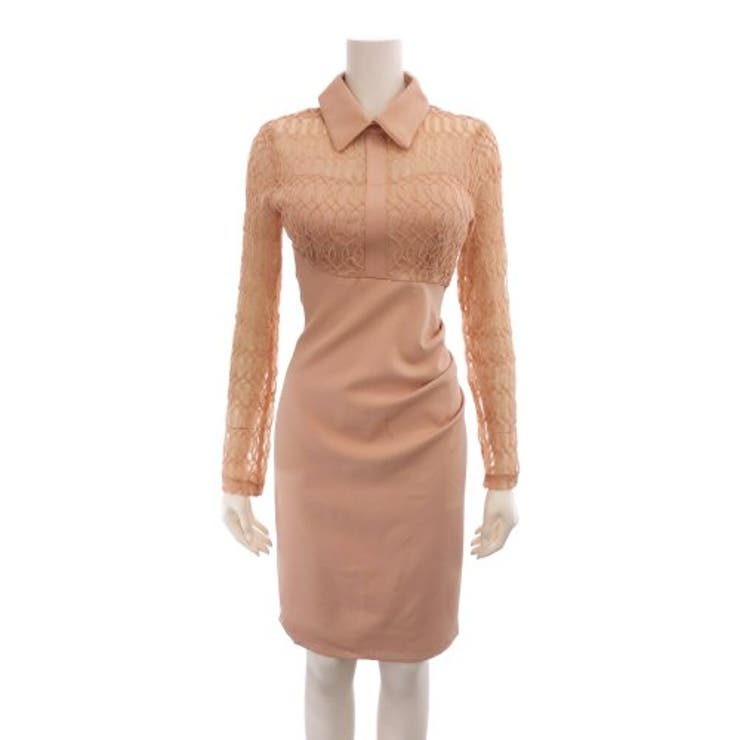 異素材MIXがおしゃれなドッキングミディアム丈ワンピース(キャバドレス CABA… | GRAXIA | 詳細画像13 