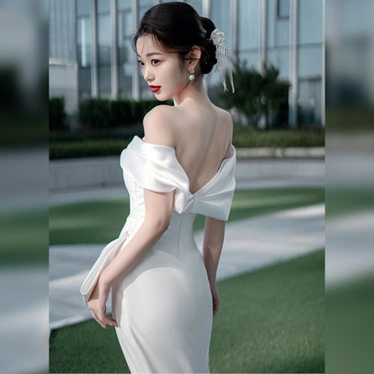 オフショル　パーティードレス ☆人気☆ブラック ロングドレス オフショル パーティードレス