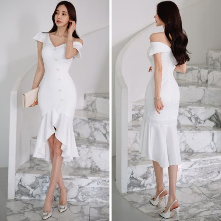 フロントボタンとフリルがアクセントのオフショルワンピース(キャバドレス CABA… | GRAXIA | 詳細画像14 