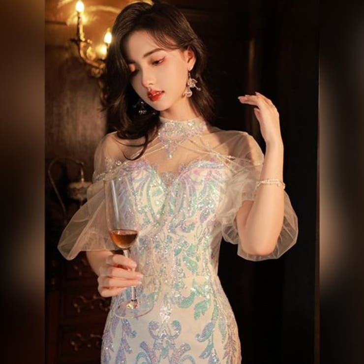 キラキラとしたチュール素材を使用したロマンティックなパーティードレス | GRAXIA | 詳細画像2 