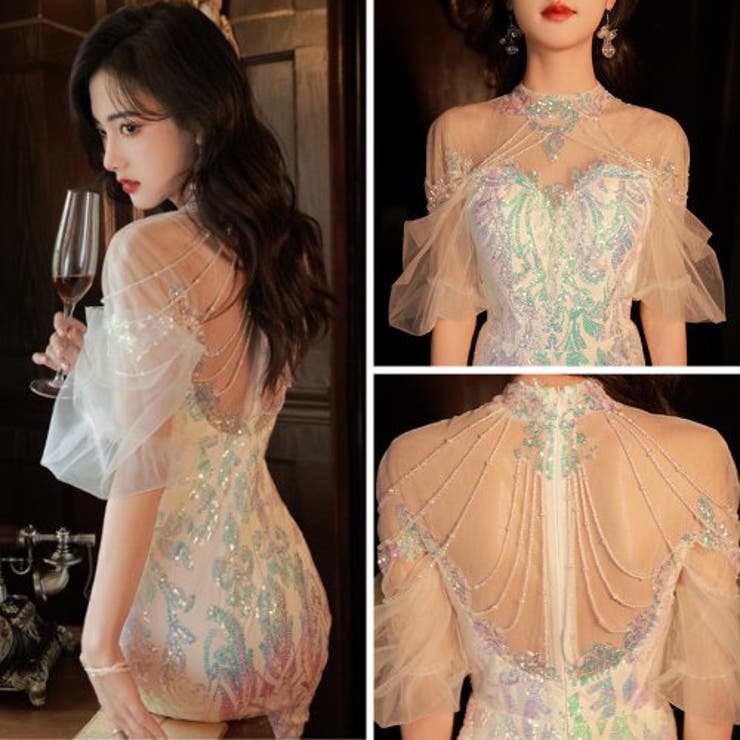 キラキラとしたチュール素材を使用したロマンティックなパーティードレス | GRAXIA | 詳細画像7 