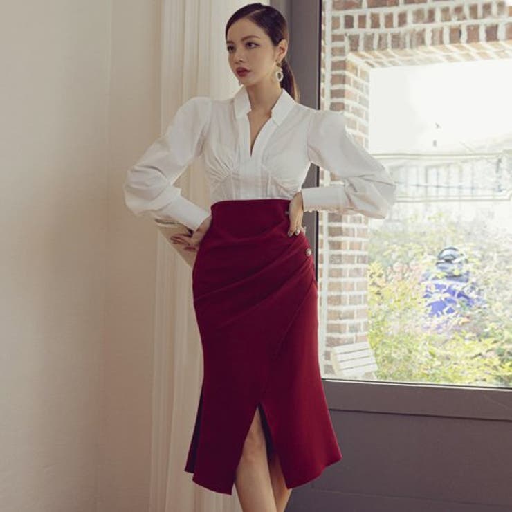 絶妙な裾フレアが美シルエットに仕上げてくれるセットアップドレス(キャバドレス C… | GRAXIA | 詳細画像5 