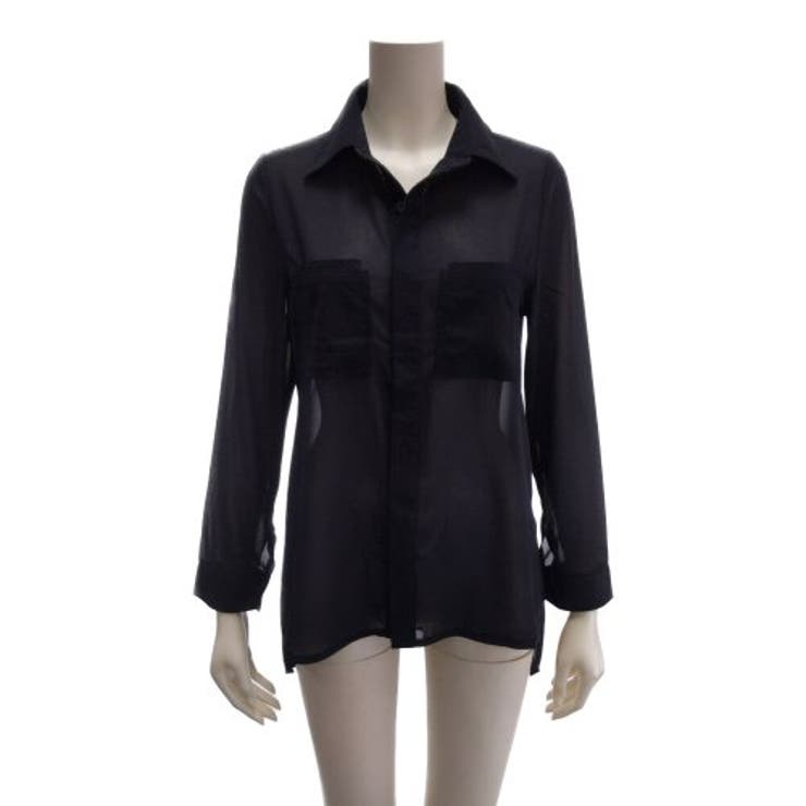 両胸ポケット付きシアーシャツトップス(TOPS) | GRAXIA | 詳細画像13 