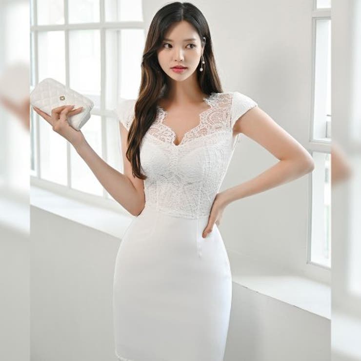 Vネックのタイトな切り替えワンピース(キャバドレス・CABARETDRESS) | GRAXIA | 詳細画像18 