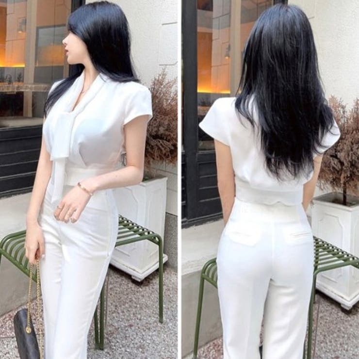 サテンの光沢感がクールなショート丈ボウタイトップス(TOPS) | GRAXIA | 詳細画像12 