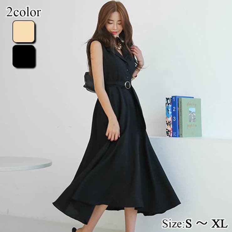 シンプルデザインのノースリーブシャツワンピース(キャバドレス CABARETDR… | GRAXIA | 詳細画像1 