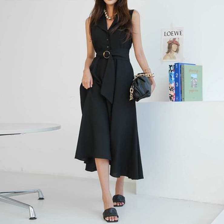 シンプルデザインのノースリーブシャツワンピース(キャバドレス CABARETDR… | GRAXIA | 詳細画像4 