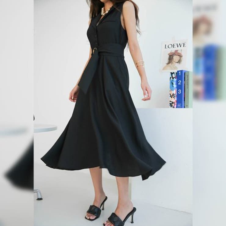 シンプルデザインのノースリーブシャツワンピース(キャバドレス CABARETDR… | GRAXIA | 詳細画像7 