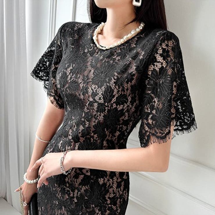 総レースが上品な甘辛ミックスワンピース(キャバドレス CABARETDRESS) | GRAXIA | 詳細画像2 