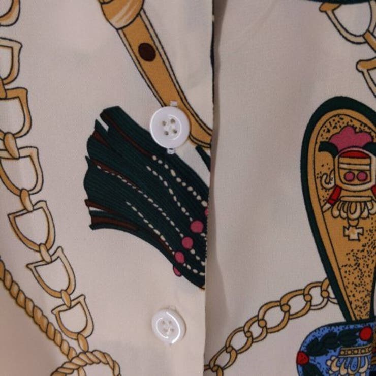 エレガントなスカーフ柄ボウタイシャツトップス(TOPS) | GRAXIA | 詳細画像10 