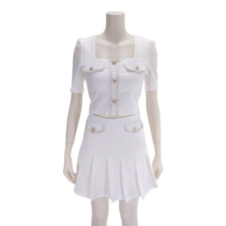 スクエアネックトップスとプリーツスカートのセットアップ(キャバドレス CABAR… | GRAXIA | 詳細画像10 