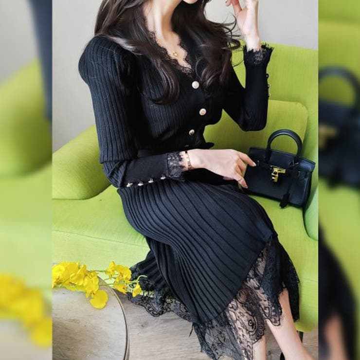 裾レースのリブニットセットアップドレス(キャバドレス CABARETDRESS) | GRAXIA | 詳細画像5 