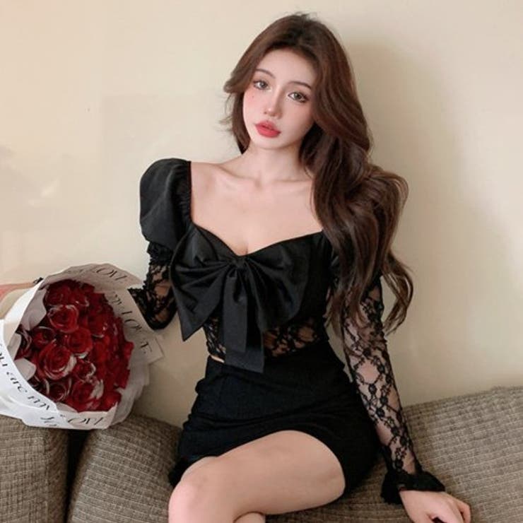 リボンが目を惹くオフショルダーショート丈トップス(TOPS) | GRAXIA | 詳細画像5 