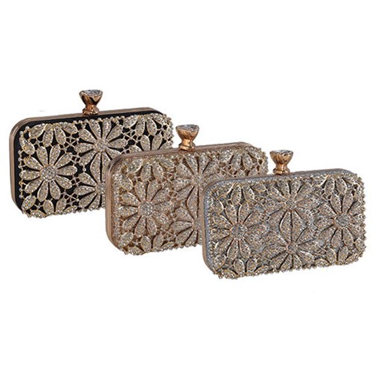 花柄ラインストーンがクラシックな3WAYクラッチバッグ(CLUTCH BAG) | GRAXIA | 詳細画像2 