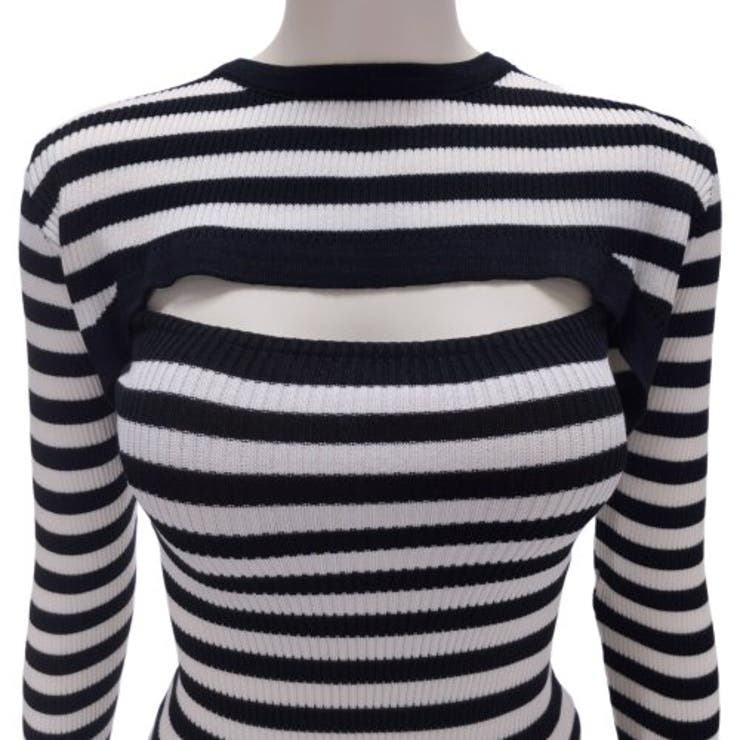 フロントカットアウトボーダーニットワンピース(キャバドレス CABARETDRE… | GRAXIA | 詳細画像10 