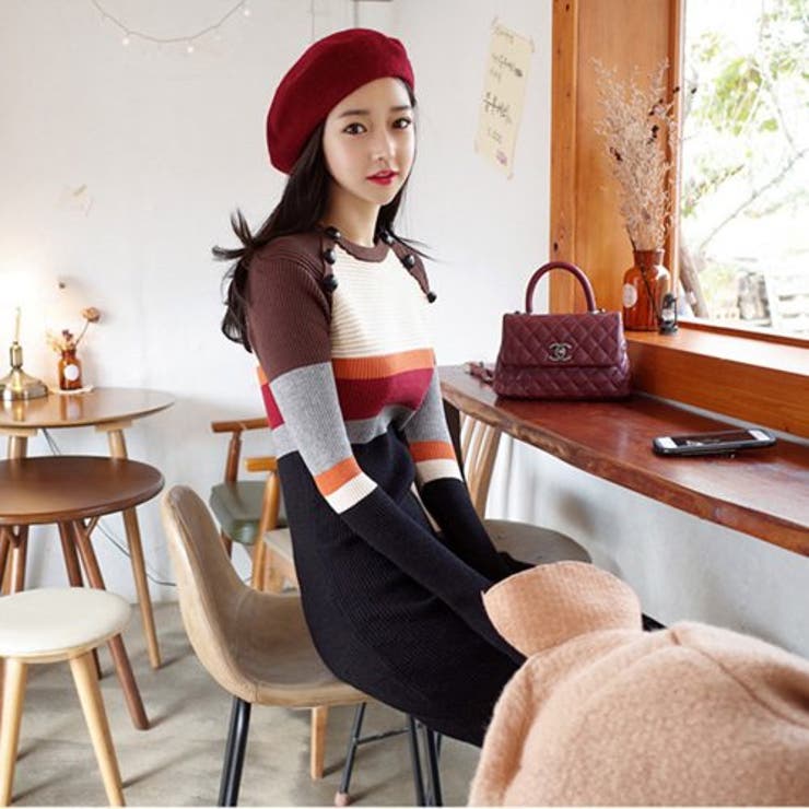 ノスタルジーなボーダーニットワンピース(キャバドレス CABARETDRESS) | GRAXIA | 詳細画像4 