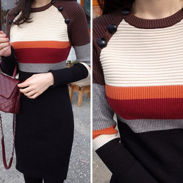 ノスタルジーなボーダーニットワンピース(キャバドレス CABARETDRESS) | GRAXIA | 詳細画像5 