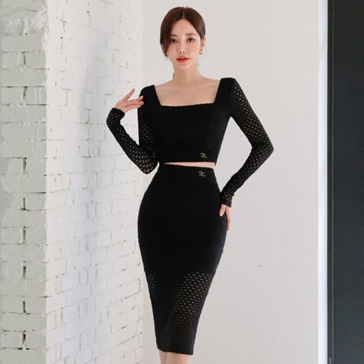 メッシュ編みレースがセンシュアルなセットアップドレス(キャバドレス CABARE… | GRAXIA | 詳細画像6 