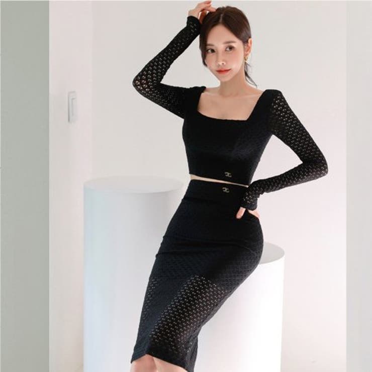 メッシュ編みレースがセンシュアルなセットアップドレス(キャバドレス CABARE… | GRAXIA | 詳細画像10 