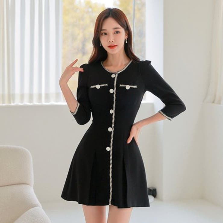 センターラインがすっきり魅せる5分袖ミニワンピース(キャバドレス CABARET… | GRAXIA | 詳細画像2 