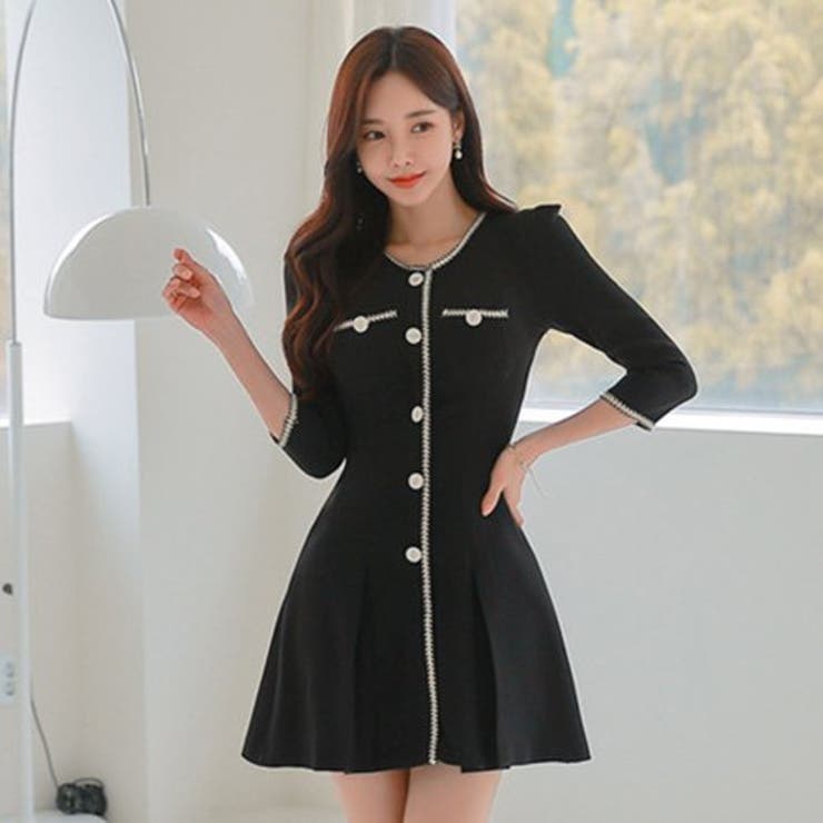 センターラインがすっきり魅せる5分袖ミニワンピース(キャバドレス CABARET… | GRAXIA | 詳細画像5 