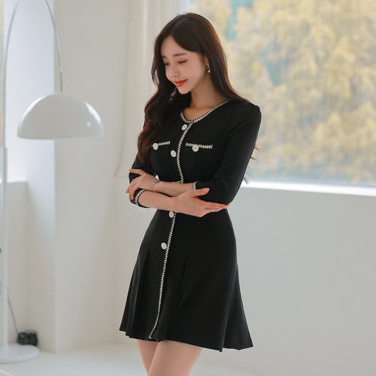 センターラインがすっきり魅せる5分袖ミニワンピース(キャバドレス CABARET… | GRAXIA | 詳細画像8 