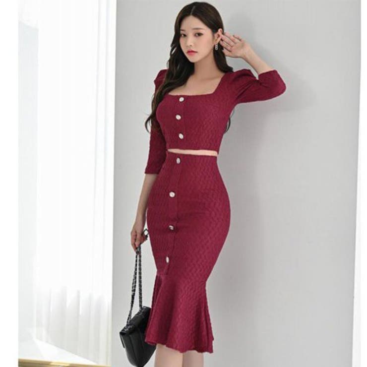 メリハリラインを強調して女性らしさを演出するセットアップドレス(キャバドレス C… | GRAXIA | 詳細画像3 