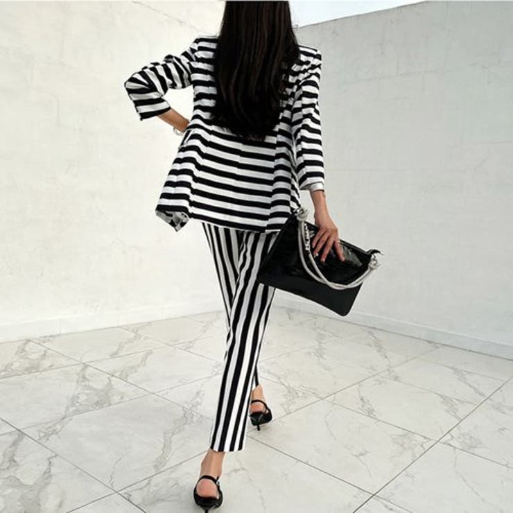 ストライプが斬新！パンツスタイルのセットアップドレス | GRAXIA | 詳細画像4 