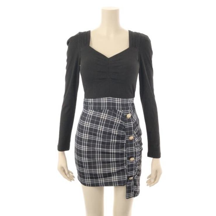 チェック柄パフスリーブタイトワンピース(キャバドレス CABARETDRESS) | GRAXIA | 詳細画像12 