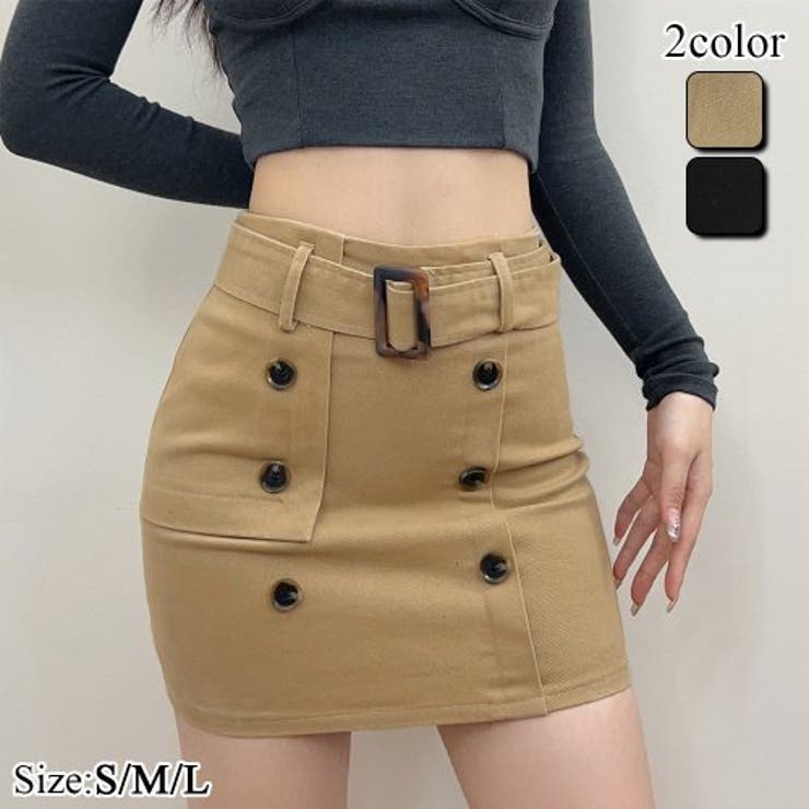 トレンチミニ丈タイトスカート(SKIRT)[品番：GXAW0003027