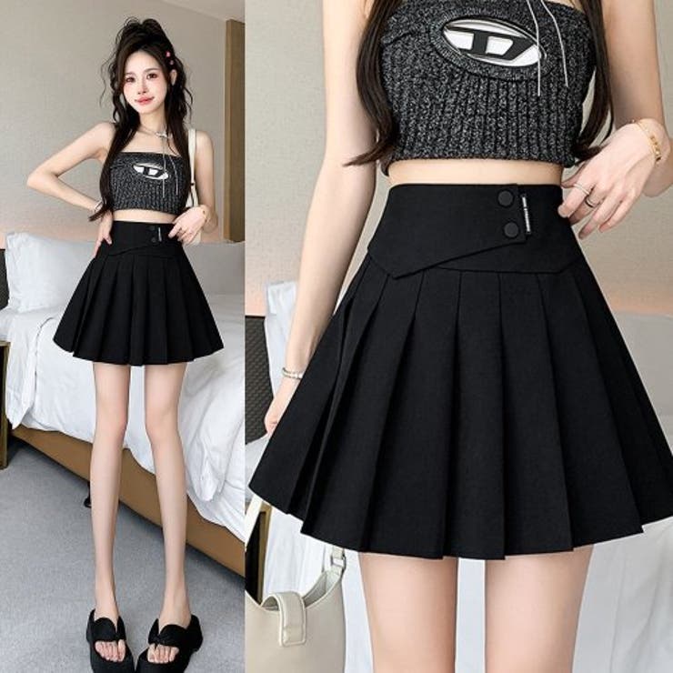 ハイウエストプリーツミニスカート(SKIRT)[品番：GXAW0003031