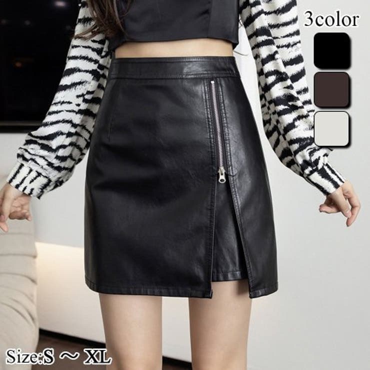 フェイクレザースリットミニスカート(SKIRT) | GRAXIA | 詳細画像1 