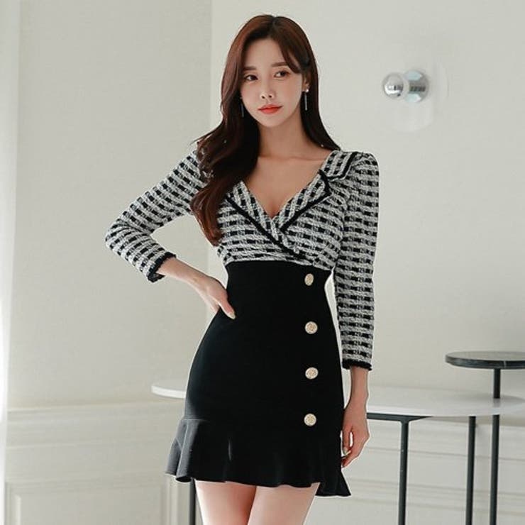 ウエスト切り替えツイードタイトミニワンピース | GRAXIA | 詳細画像2 