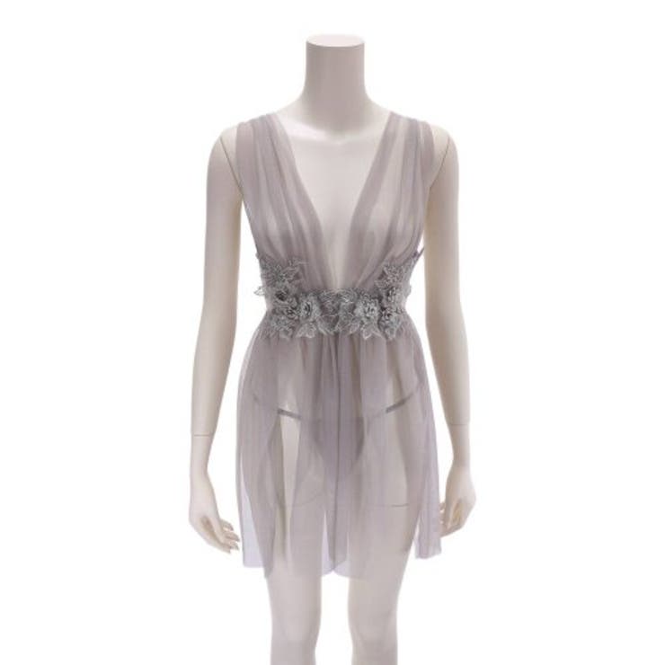 大胆スリットがふわりと揺れる刺繍入りベビードール(セクシーランジェリー) | GRAXIA | 詳細画像11 