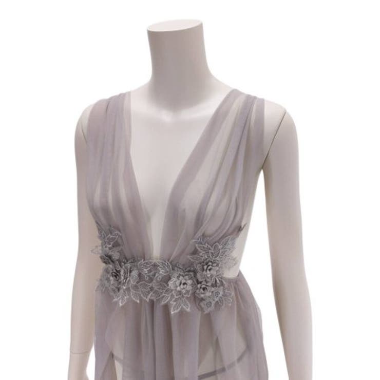 大胆スリットがふわりと揺れる刺繍入りベビードール(セクシーランジェリー) | GRAXIA | 詳細画像13 