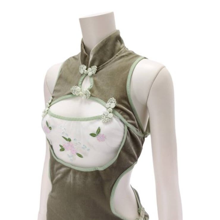 ベロア生地で仕上げたチャイナ服風ベビードール(セクシーランジェリー) | GRAXIA | 詳細画像16 