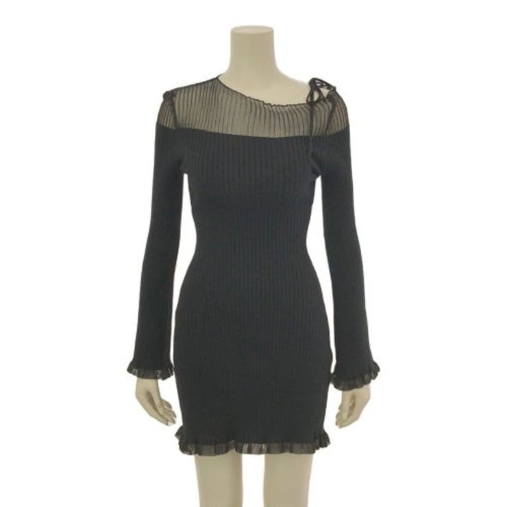 シースルーネックニットワンピース(キャバドレス・CABARETDRESS