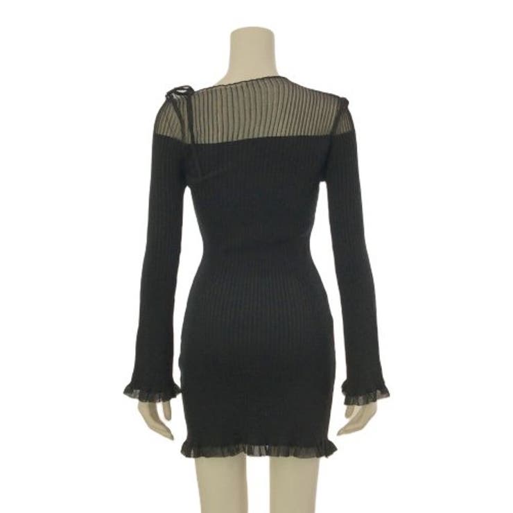 シースルーネックニットワンピース(キャバドレス・CABARETDRESS