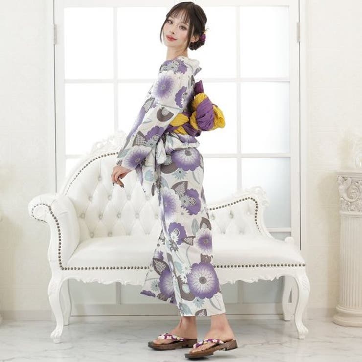 可憐な紫苑色の唐草文浴衣3点セット(YUKATA) | GRAXIA | 詳細画像3 