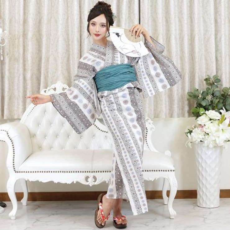 オプティカル模様が個性的な着姿の浴衣3点セット(YUKATA) | GRAXIA | 詳細画像2 