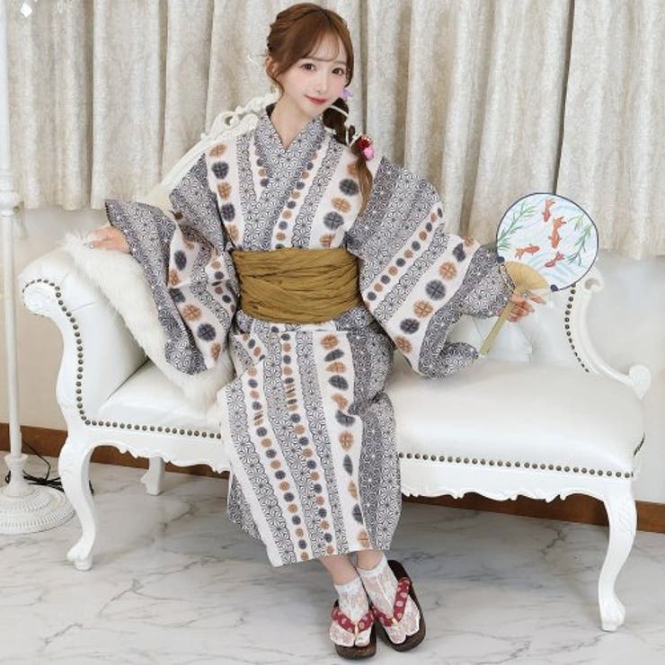 オプティカル模様が個性的な着姿の浴衣3点セット(YUKATA) | GRAXIA | 詳細画像7 