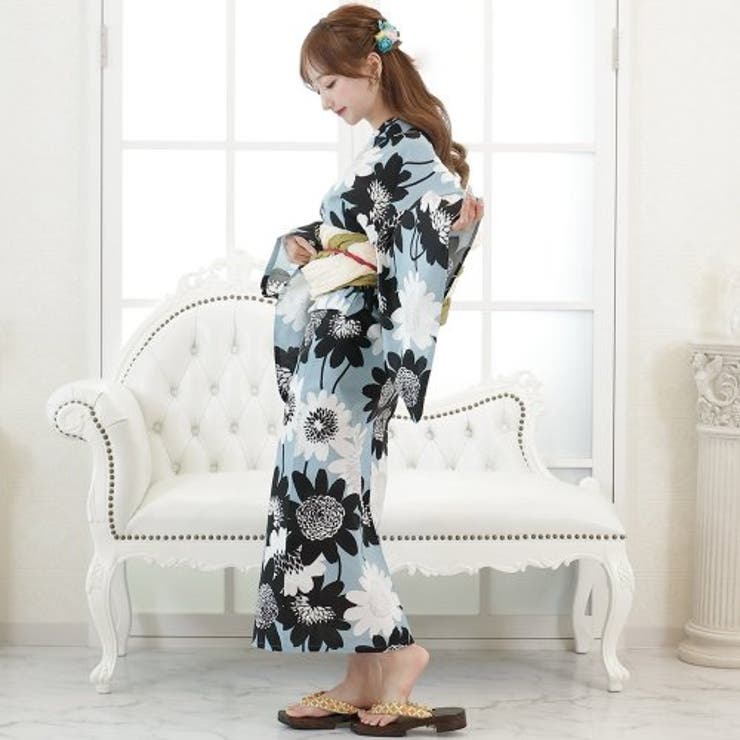 太陽のように咲いた雛菊モノトーン浴衣3点セット(YUKATA) | GRAXIA | 詳細画像3 