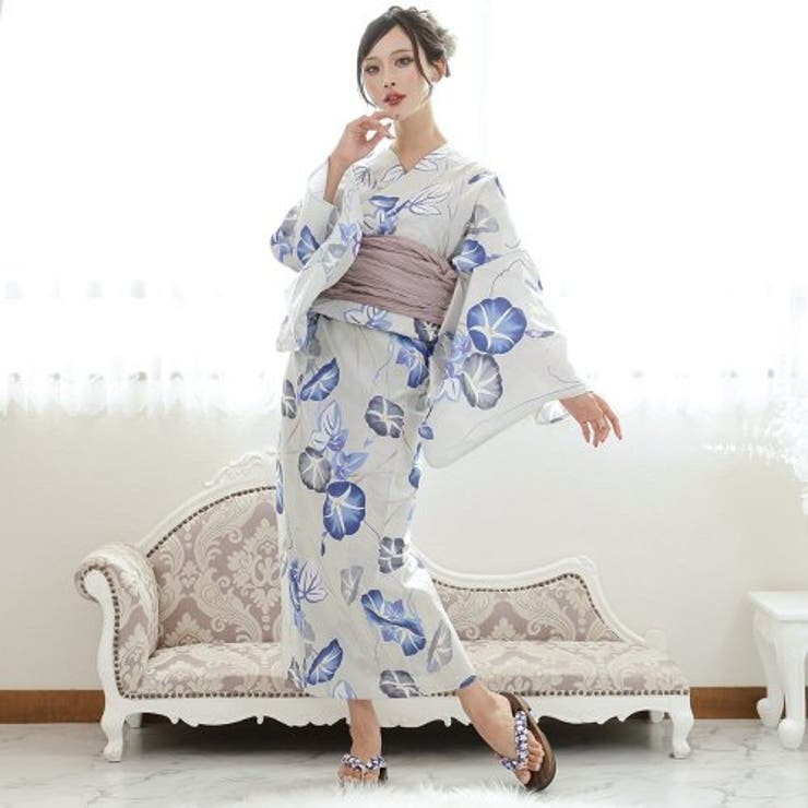 固い絆を約束する爽やか青朝顔浴衣3点セット(YUKATA)[品番