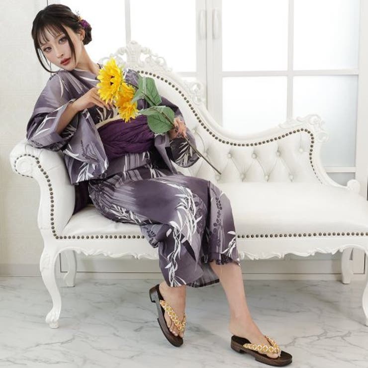 墨絵のような落ち着きある柳文様が古典で粋な浴衣3点セット(YUKATA) | GRAXIA | 詳細画像8 