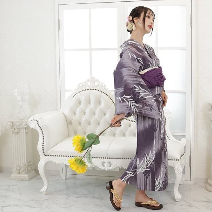 墨絵のような落ち着きある柳文様が古典で粋な浴衣3点セット(YUKATA) | GRAXIA | 詳細画像10 