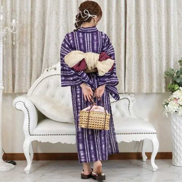 不規則的な縦のラインが印象的な滲みよろけ縞浴衣3点セット(YUKATA) | GRAXIA | 詳細画像4 