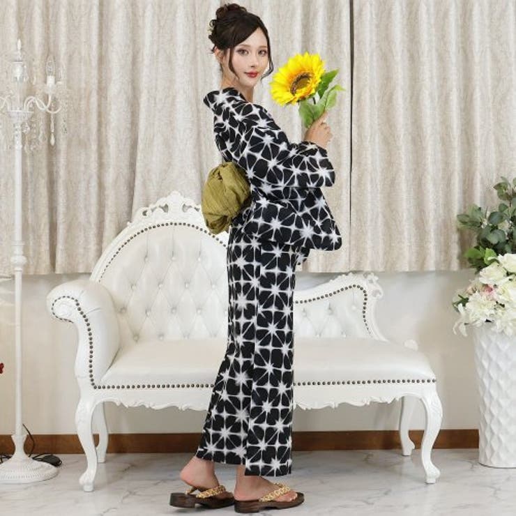 モノトーンカラーがクールに決まる絞り風柄浴衣3点セット(YUKATA) | GRAXIA | 詳細画像5 