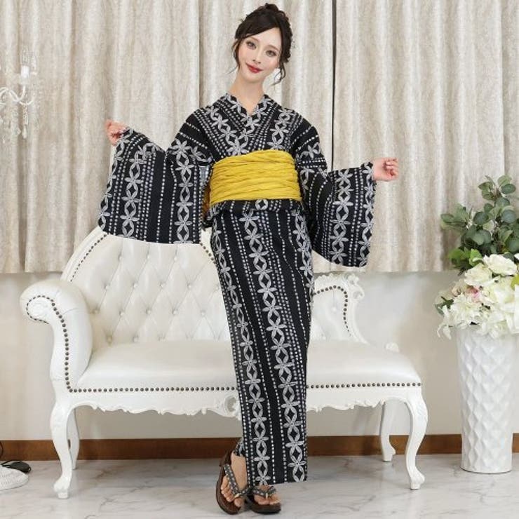 凛とした佇まいが引き立つ花柄ライン浴衣3点セット(YUKATA) | GRAXIA | 詳細画像6 